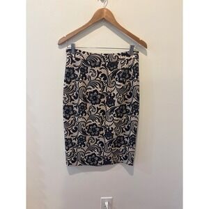 Dolce & Gabbana Lace Pencil Skirt Black Beige Made in Italy Women's Size 42